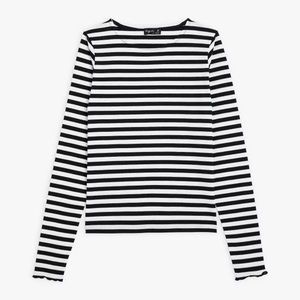 Agnes B. White/Black Striped Knox Ultra Shirt